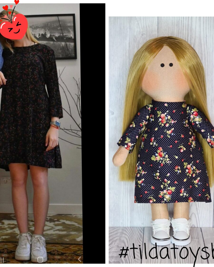 Куколка по фото в платье в цветочек
