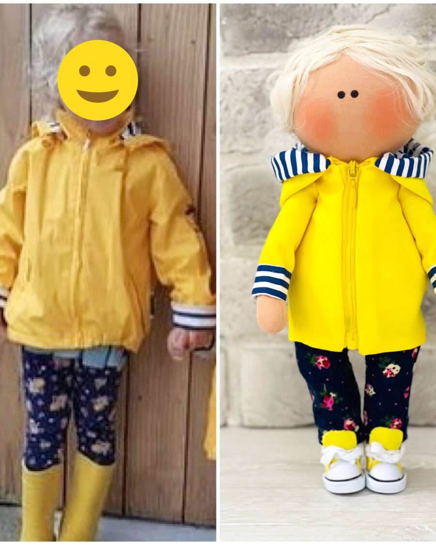 Куколка по фото в желтой куртке